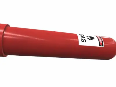 Gas cylinder tank H2 3D model