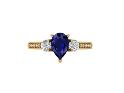 Pear 3 Stone Ring 3D print model order