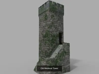 Old forest buildings 3D Model Pack
