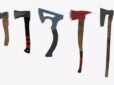 Axe pack 01 Low-poly 3D model