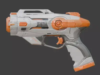 Sci-Fi Energy Blaster 3D Model V02 Low-poly 3D model