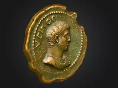 Ancient Emperor Coin Low-poly 3D model