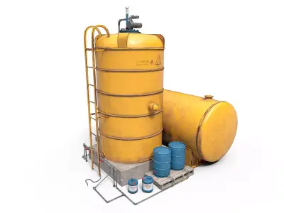 Industrial tank Low-poly 3D model get