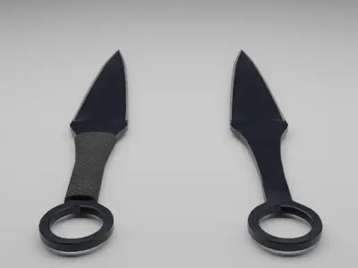 Throwing steel knife PBR Low-poly 3D model