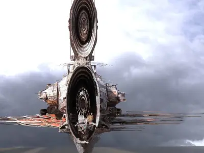 Airship Sci-Fi design 2 3D model