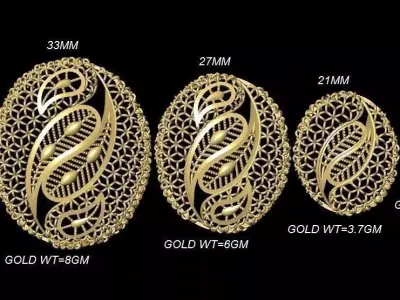 VR-PND2284 gold ring sizes 3D print model