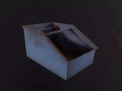 Metal Box 3D Model Low-poly 3D model