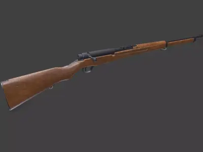Arisaka Type 38 Bolt Action Rifle Low-poly PBR Low-poly 3D model