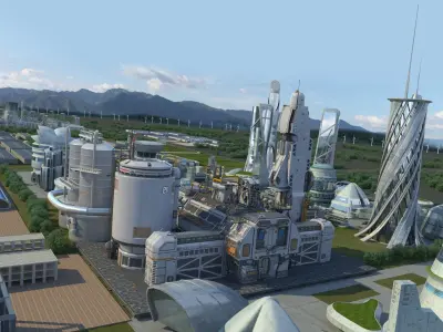 Futuristic Factory 3D model purchase