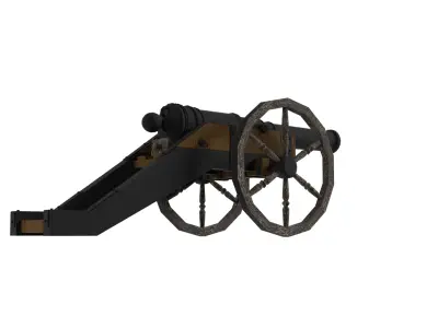 Cannon Low-poly 3D model 2