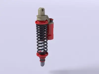 Motorcycle Shock Absorber Low-poly 3D model
