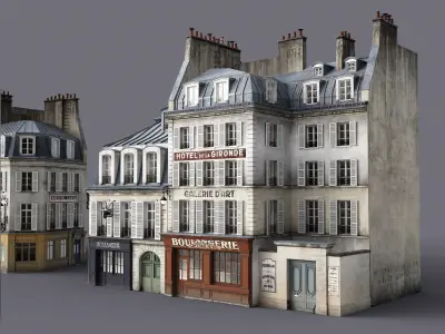Paris a lancienne Low-poly 3D model