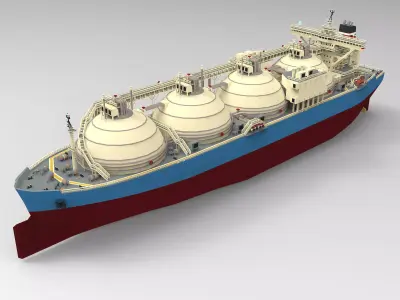 LNG Gas Carrier Low-poly Low-poly 3D model