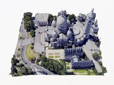 Sacred Heart - sacre coeur  Low-poly 3D model