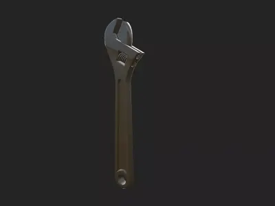 industrial mechanical heavy-duty spanner-wrench Low-poly 3D model