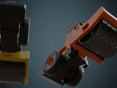 Compactor 2A Low-poly 3D model