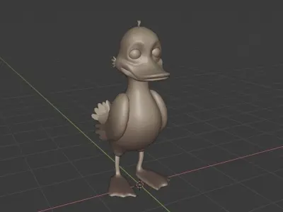 Duck lowpoly cartoon Free 3D model