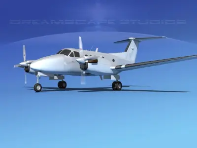Beechcraft B200 GT King Air Bare Metal 3D model