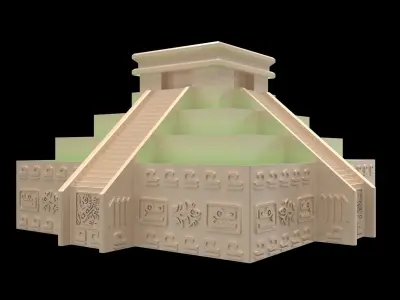 Aztec Temple Plant Pot 3D print model