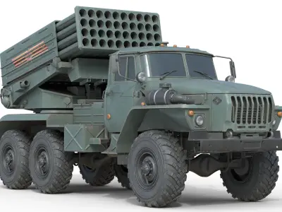 Tornado G Multiple Launch Rocket System Low-poly 3D model