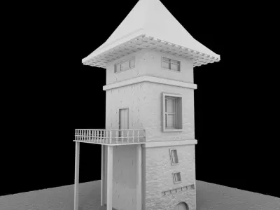 medieval castle asset Free low-poly 3D model