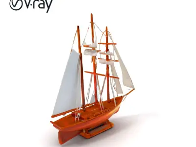 Classic Sailing Ship D Model Pack for Games and Visualizations Low-poly 3D model