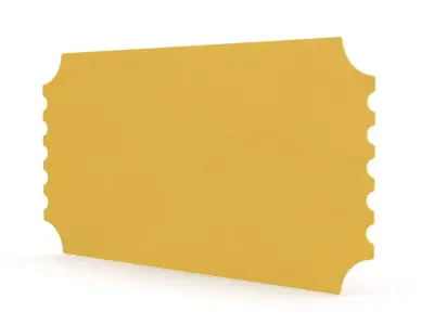 Cinema Ticket Low-poly 3D model