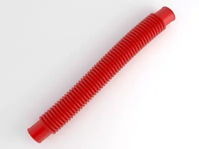 Hog Oval Corrugated Hose 01 Red 3D model