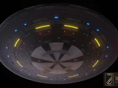 Alien UFO Low-poly 3D model get