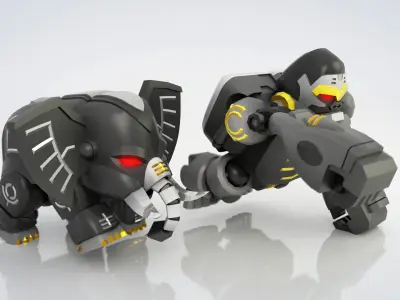 WILD ZORDS - GaoElephant - GaoKong Free low-poly 3D model