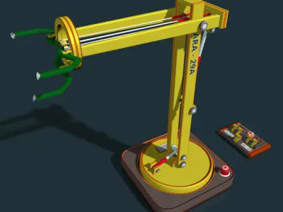 Robotic toy arm rigged low poly Low-poly 3D model