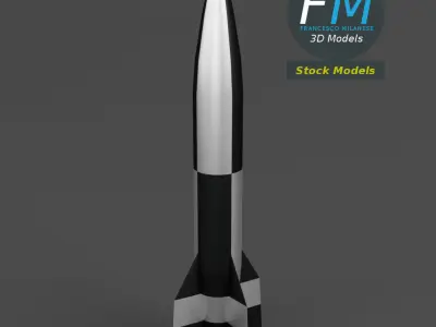 V2 rocket missile 3D model purchase
