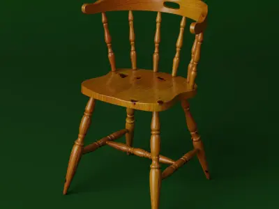 Antique Chair Low-poly 3D model