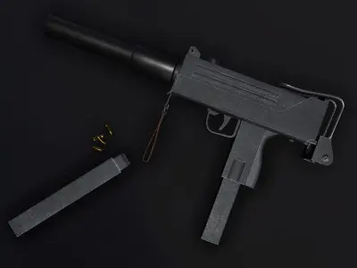 MAC-10 PBR Game Ready gun 3D model