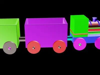 KIDS CARTOON TRAIN Low-poly 3D model