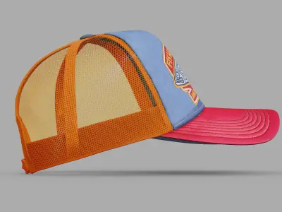 Trucker cap 2 Low-poly 3D model