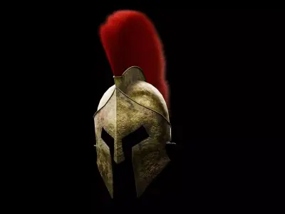 Spartan Helmet Low-poly 3D model 2