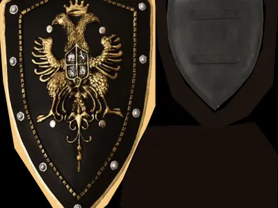 Eagles Medieval Battle Shield Low-poly 3D model