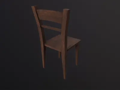 Wooden Chair 3D Model Low-poly 3D model
