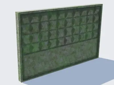 Old Concrete Fence Low-poly 3D model