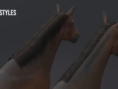 Horse Low-poly 3D model 2
