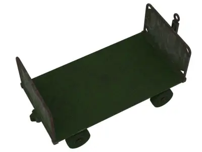 Baggage Cart 1 Moss Lowpoly Low-poly 3D model