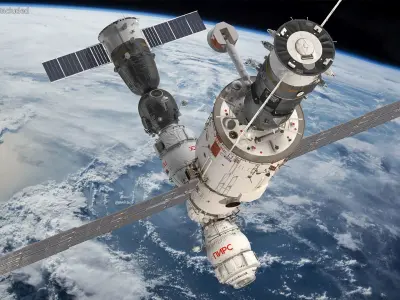 ISS Zvezda Service Module Fully Assembled 3D model