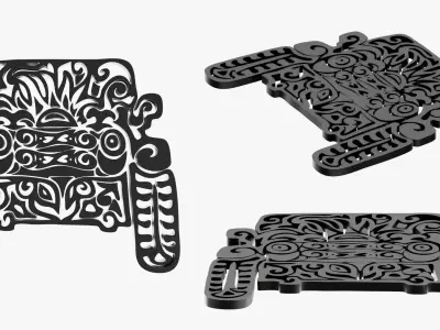 Intricate Mayan Ornamental Wall Art 3D print model