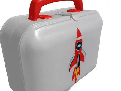Dented Retro Rocket Lunchbox 3D model
