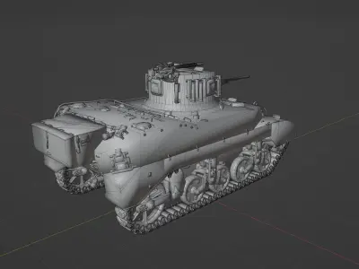 M5 Stuart Low-poly 3D model