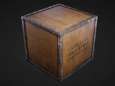 Crates and Boxes Low-poly 3D model