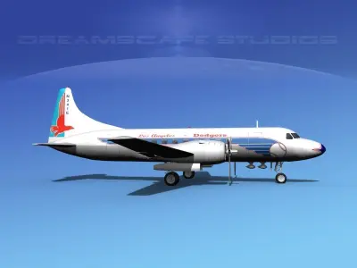 Convair CV-340 LA Dodgers 3D model