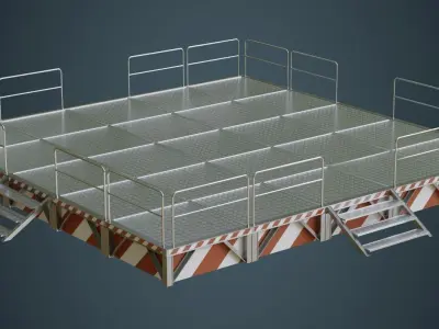 Stage Platform 1A Low-poly 3D model