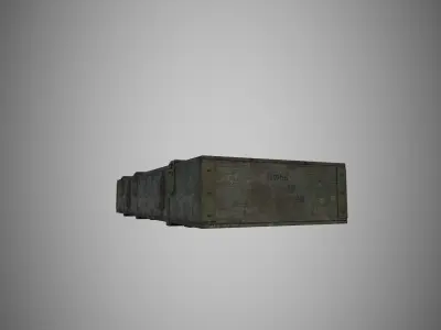 military wooden box for ammunition 122 mm howitzer D-30 Low-poly 3D model
